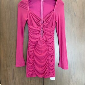 🎀  Parthea NWT Long Sleeve O ring Ruched Dress  Purple size Small 🎀